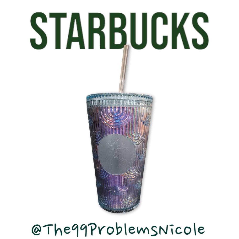 NEW Starbucks 2022 Iridescent Aqua Mermaid Scale Siren Tumbler Grande 16 oz